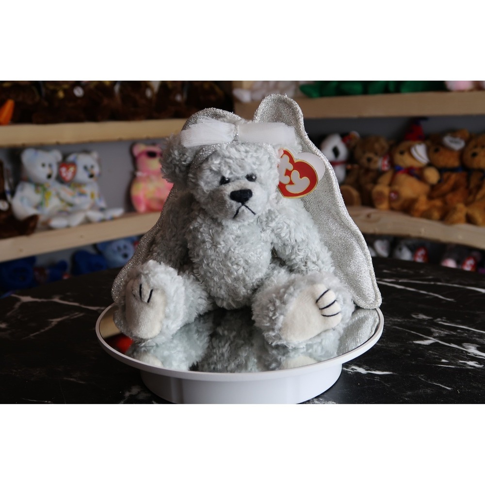 Ty Attic Treasures Sterling the Angel Bear Silver Plush Silver Wings‎ 6083